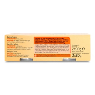 Delhaize | Lentilles | Beluga | 0% Sel 2 x 80 gr