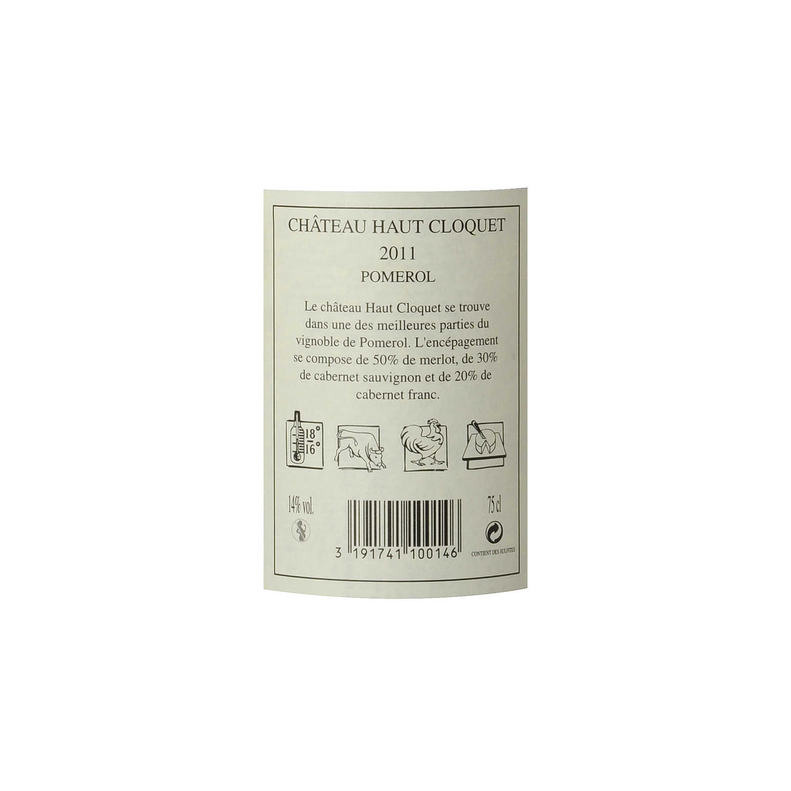 FR BORDEAUX POMEROL | CHATEAU HAUT CLOQUET 2011 