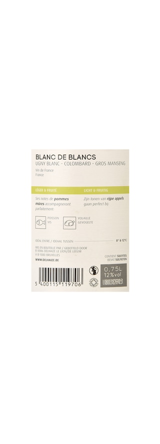 France - Frankrijk | Vin de Table | Blanc de Blancs Sec 