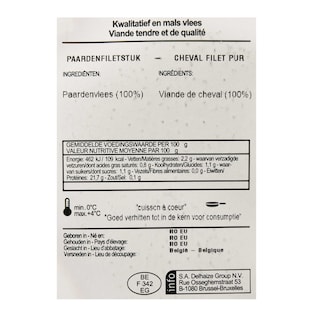 Delhaize | Paardenfiletstuk +/- 200 gr