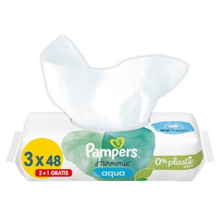 Pampers | Harmonie | Lingettes | Aqua | 2+1 Gratuit 144 pc