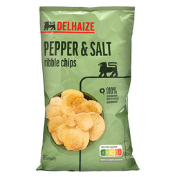 Delhaize | Chips | Ribbled | Poivre-Sel 