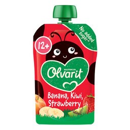 Olvarit | Knijpzakje | Aardbei Banaan Kiwi Appel | 12M 100 gr