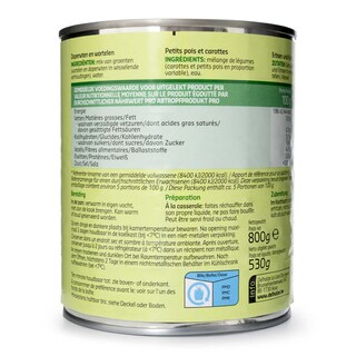 Delhaize | Erwten - Wortelen 530 gr