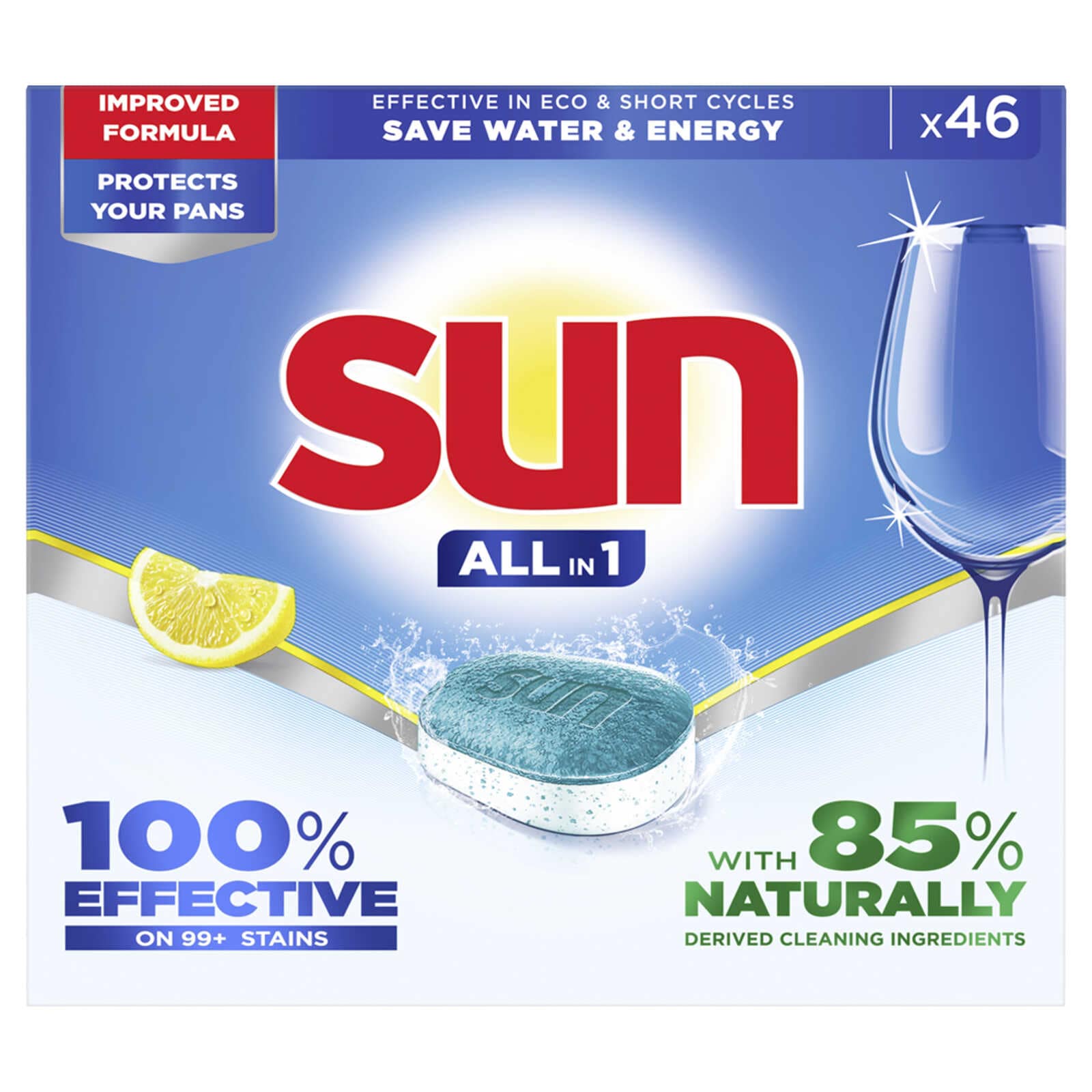 Sun 46 Vaatwascapsules | AIO | Lemon |
