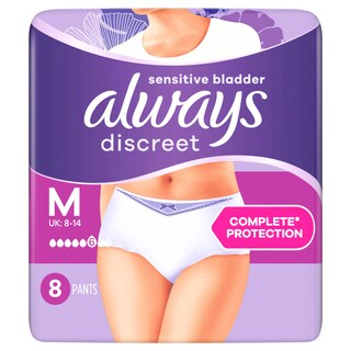 Always | Discreet | Culottes | Fuites Urinaires | Taille M 8 pc