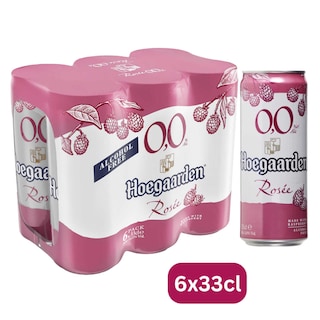 Hoegaarden | Bière fruitée | Rosée | Sans Alcool | 0% alc | Canette 6 x 33 cl