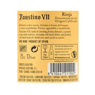 Espagne - Spanje | Rioja D.O.C.G. | Faustino VII Tempranillo | 2019 | Rouge 
