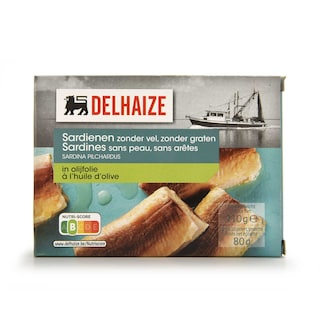Delhaize | Sardienen | Olijfolie 80 gr