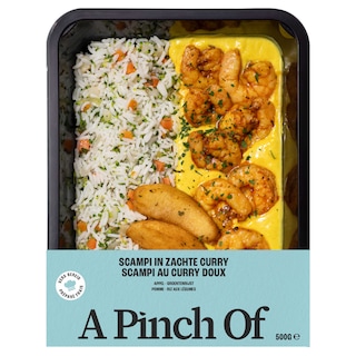 A pinch of | Scampi | Curry | Riz aux legumes 