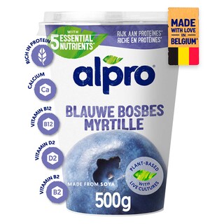 Alpro | Blauwe bosbes | Plantaardig alternatief voor yoghurt 500 gr