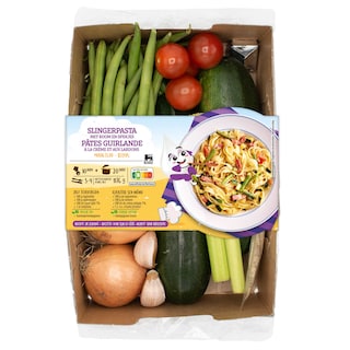 Delhaize | Maaltijdbox | Romige slingerpasta 
