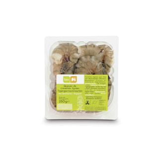 Delhaize | Bio | Rauwe tijgergarnalen ongepeld | Bio 