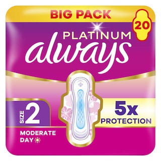 Always | Platinum | Serviettes Hygiéniques |Long Plus| Ailettes 