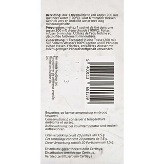 Delhaize | Bio | Tisane | Cure hiver | Sachets 