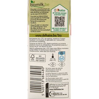 Delhaize | Bio | Lait | Frais | Entier | Bio 