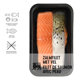 Delhaize | Bio | Filet de saumon | Peau | Bio 