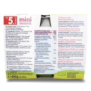 Hipp | Panade | Pomme Banane | 4M | Bio 4 x 100 gr