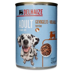 Delhaize | Aliment chien | Terrine | Adult | Volaille 