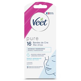 Veet | Bandes cire froide | Visage | Sensitiv 16 pc