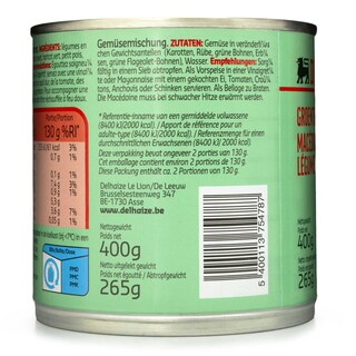 Delhaize | Groenten | Macédoine | Zonder zout | Blik 265 gr