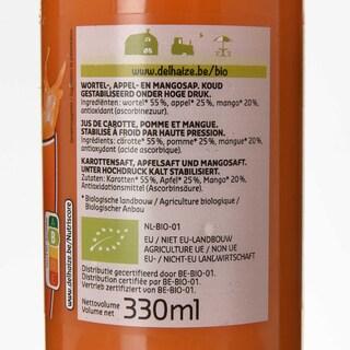 Delhaize | Bio | Jus | Carotte | Pomme | Mangue | Bio 