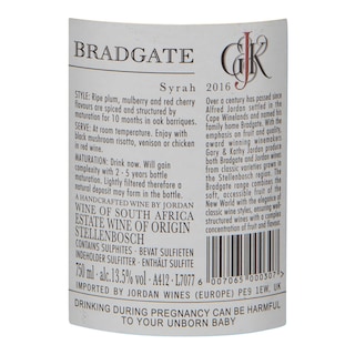 Afrique du Sud - Zuid-Afrika | Western Cape | Jordan Bradgate Syrah 2016 