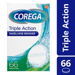 Corega | Reiniger voor Gebitsprothese | Triple Action 66 st