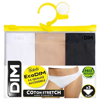 Dim | EcoDIM | Slip coton | wit/beige/zwart | 40/42 