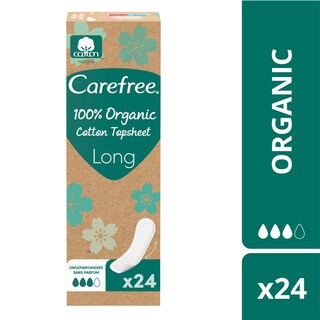 Carefree | 24ct | Inlegkruisjes | Organic cotton | Plus long 24 st