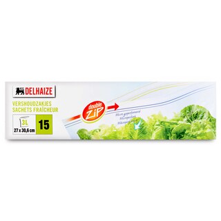 Delhaize | Sachets fraîcheur | Zip | 3L | 15st 15 pc