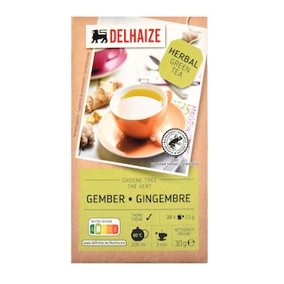 Delhaize | Thee | Groen | Gember | Zakjes 