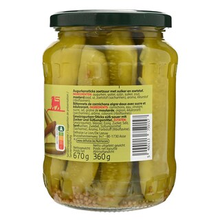 Delhaize | Cornichons | Batonnets | Aigre-Doux 360 gr
