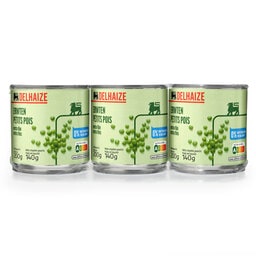 Delhaize | Erwten | Gestoofd | Extra fijn | Blik 3 x 140 gr