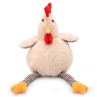 Delhaize | Zittende beige haan 25 cm 