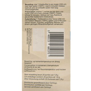 Delhaize | Bio | Tisane | Ventre plat | Sachets | Bio 