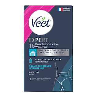 Veet | Expert | Bandes cire froide | Maillot 16 pc