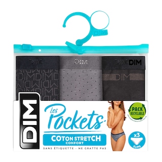 Dim | Paris | Slips Pocket Coton | logo zwart | 40/42 