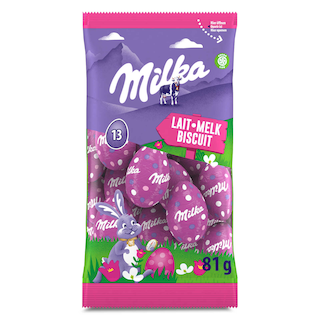 Milka | oeufs de Pâques | Chocolat Au Lait | Biscuit 