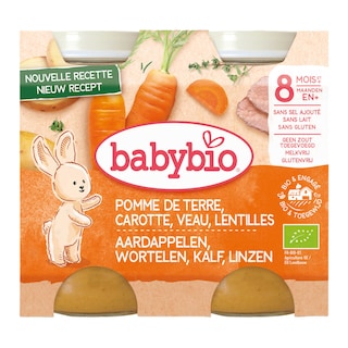 Babybio | Maaltijd | Aardappel Wortel Kalfsvlees | 8M | Bio 