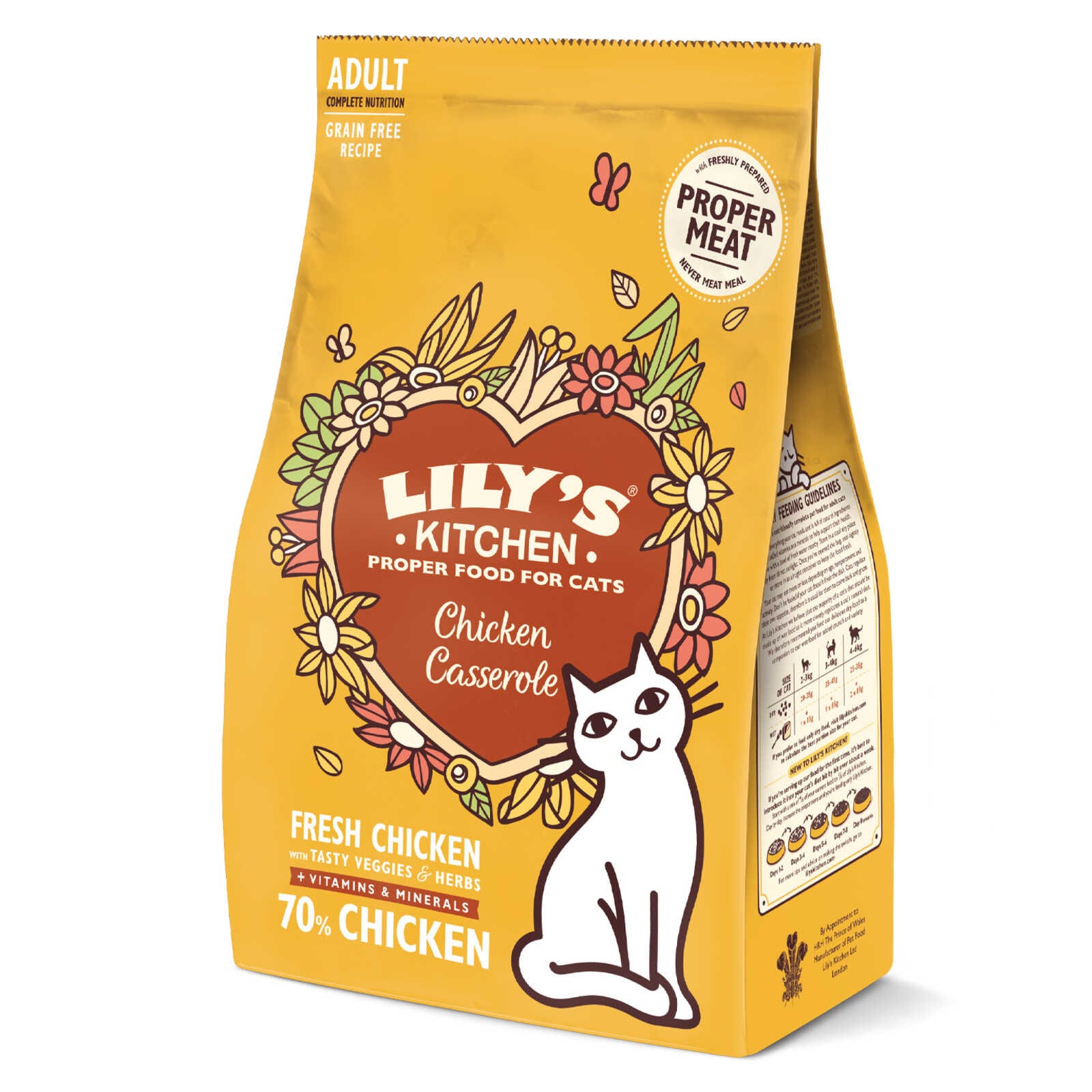 Lily's Kitchen Gemaakt met natuurlijke ingrediënten Droogvoer voor volwassen katten Witvis met zalm Graanvrij recept 4 x 800 g