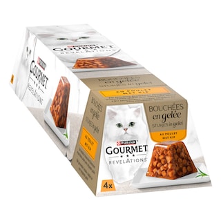 Gourmet | Aliment Chat | Poulet | Gelée | Poulet 4 x 57 gr