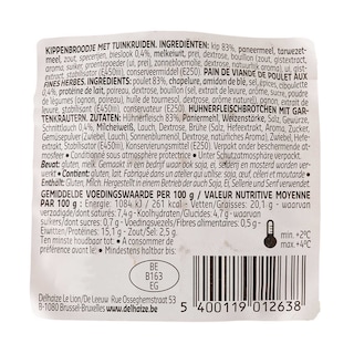 Delhaize | Gevogeltebrood | Fijne kruiden 