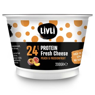 Livli | Fromage frais protéiné|Pêche-Fruit passion 