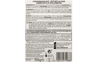 Delhaize | Pâté rôti au four | Tranches 150 gr