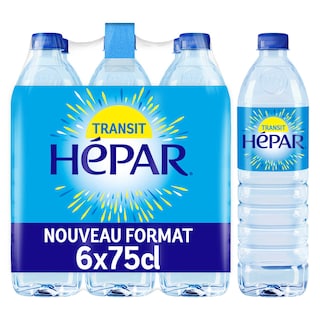 Hépar | Eau minérale | Non pétillante | PET 6 x 75 cl