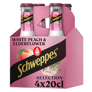 Schweppes | Selection | 4x20cl | Peche blanche | Fleur de sureau 