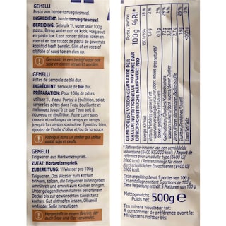 Delhaize | Pâtes | Gemelli 