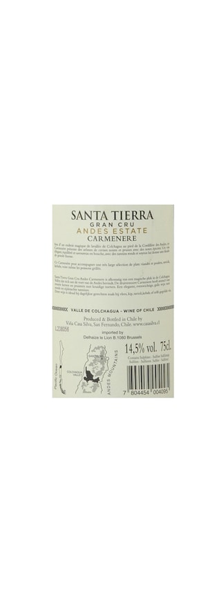 Santa Tierra | Grand Cru Andes Estate  | Carmenere 75 cl
