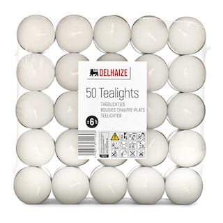 Delhaize | 50 theelichten | 6h 50 st